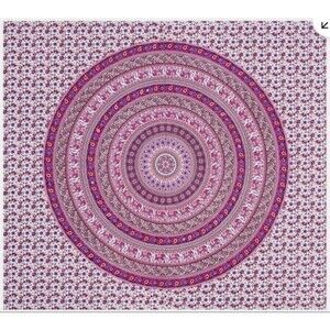 Pottery Barn Boho Floral Mandala Elephant Tapestry Curtain Valance  80”x90”